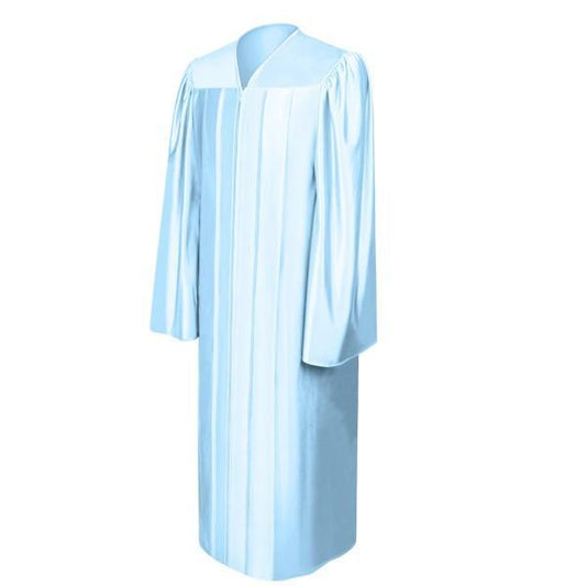 Shiny Light Blue Junior High/Middle School Gown - Graduation Gown 