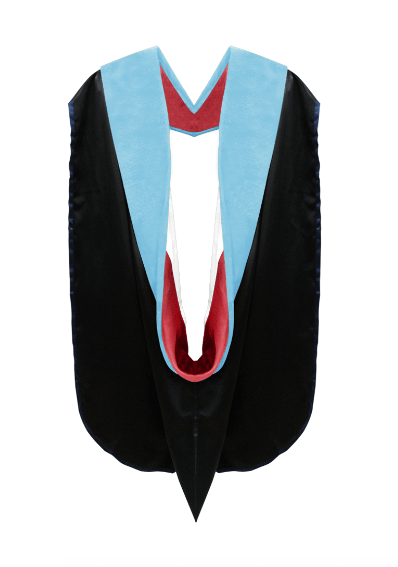 Doctor of Education Hood - Red & White - Graduation Gown 