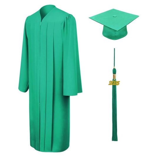 Matte Emerald Green Junior High/Middle School Cap & Gown - Graduation Gown 