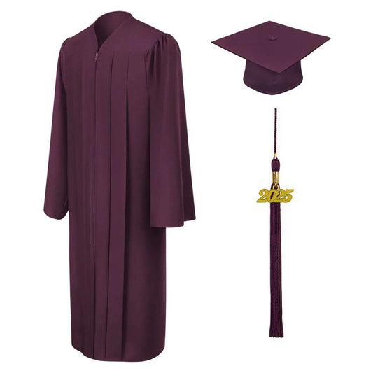 Matte Maroon Bachelors Academic Cap & Gown - Graduation Gown 