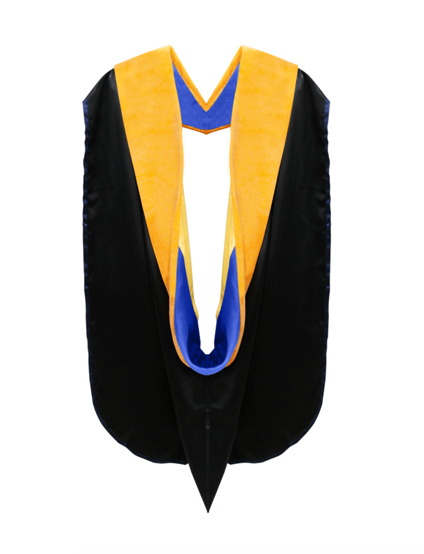 Doctor of Science Hood - Royal Blue & Gold - Graduation Gown 