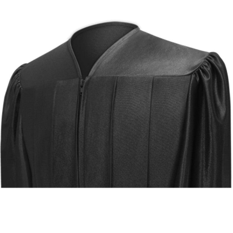 Shiny Black Bachelors Cap & Gown - Graduation Gown 