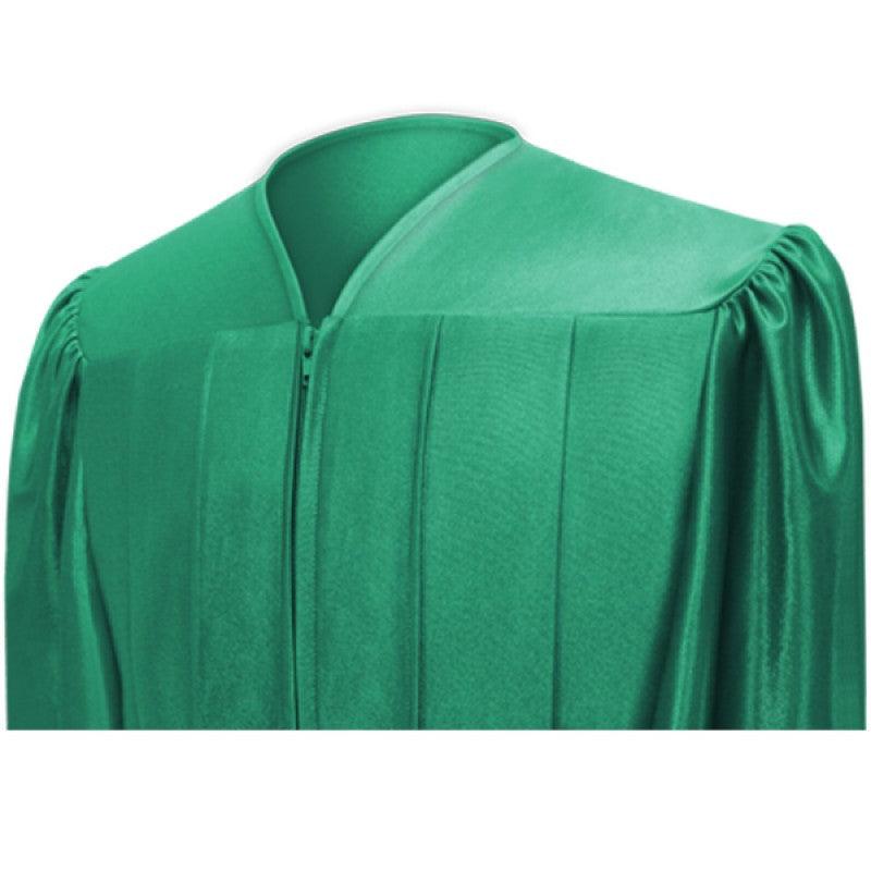 Shiny Emerald Green High School Cap & Gown - Graduation Gown 