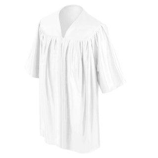 Shiny White Kindergarten/Preschool Gown - Graduation Gown 