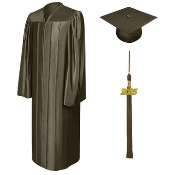Shiny Brown Bachelors Cap & Gown - Graduation Gown 